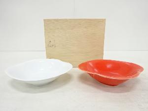 ミヤマ謹製　紅白花形鉢